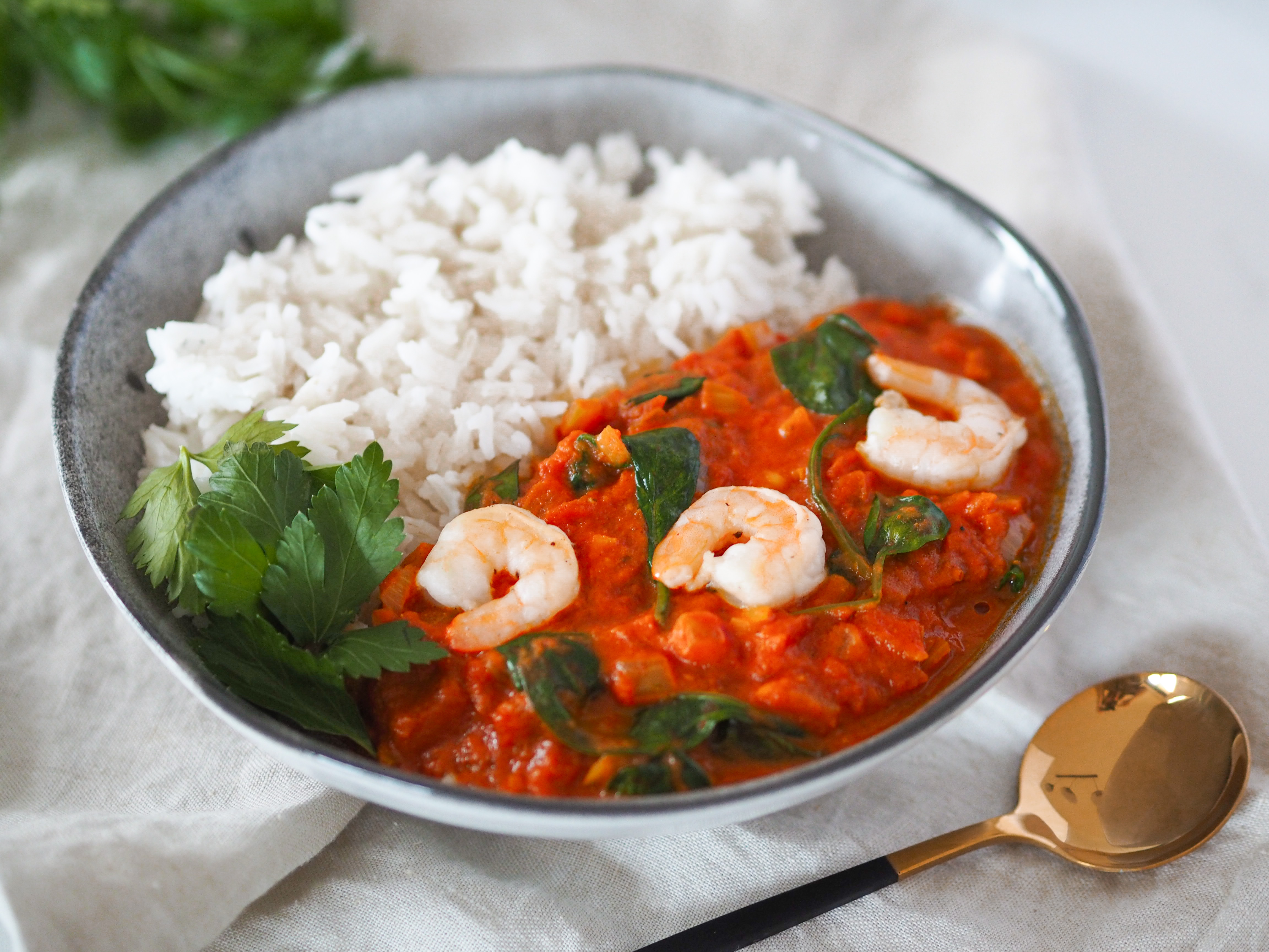 Krevety na kokosu a kari