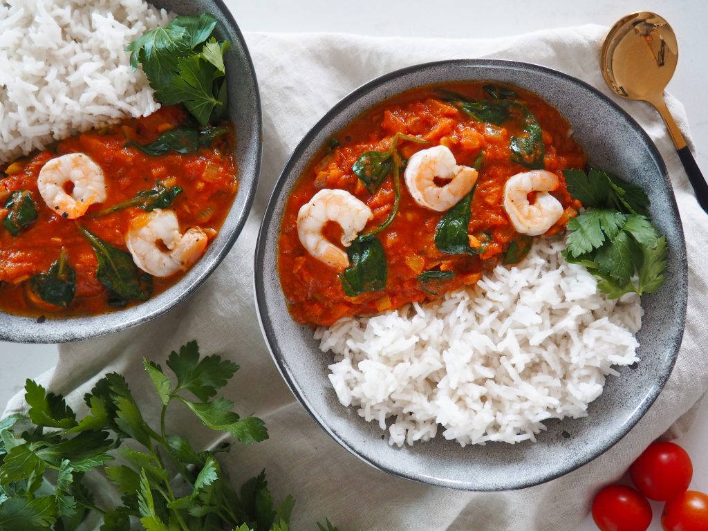 Krevety na kokosu a kari