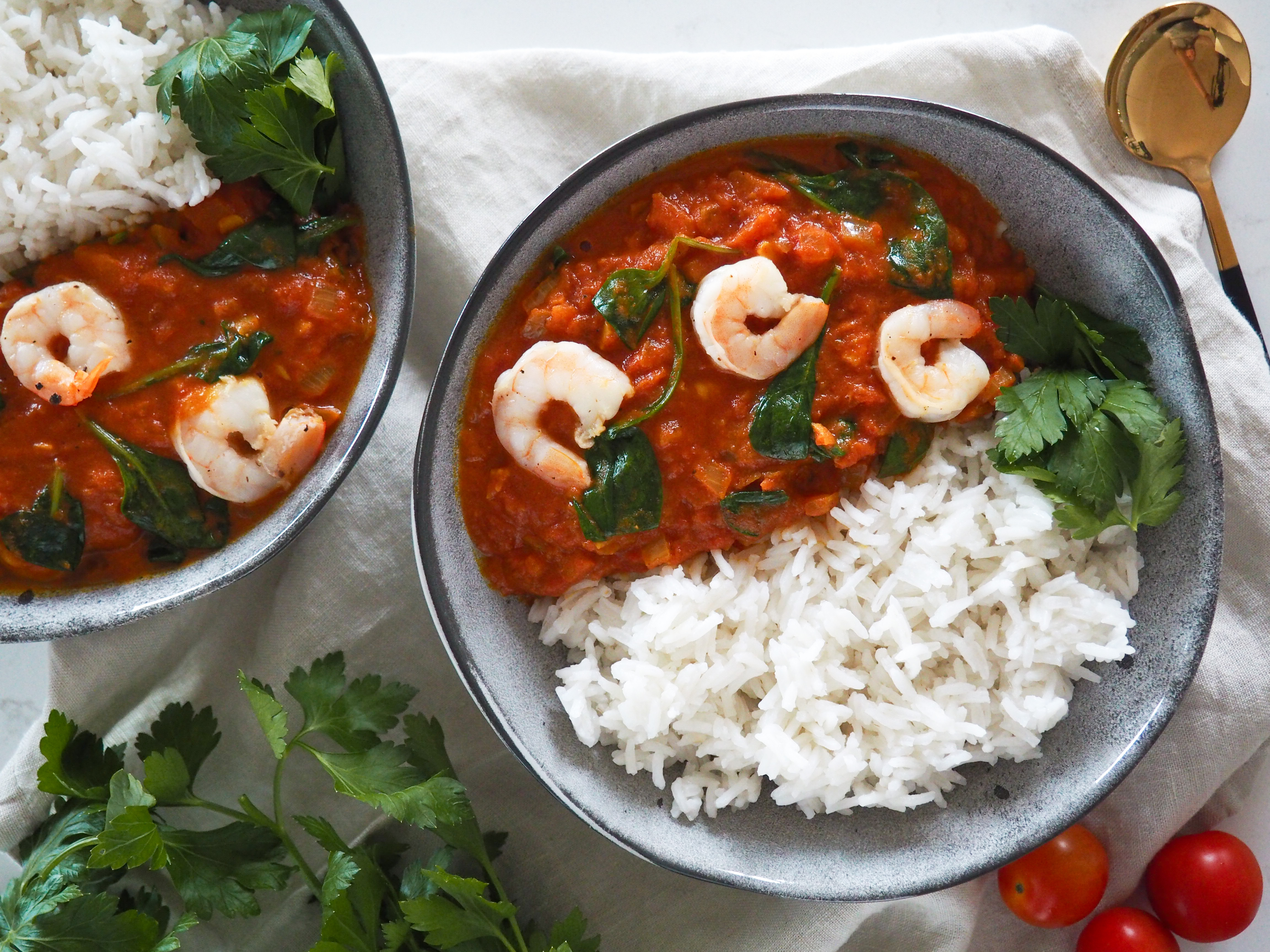 Krevety na kokosu a kari