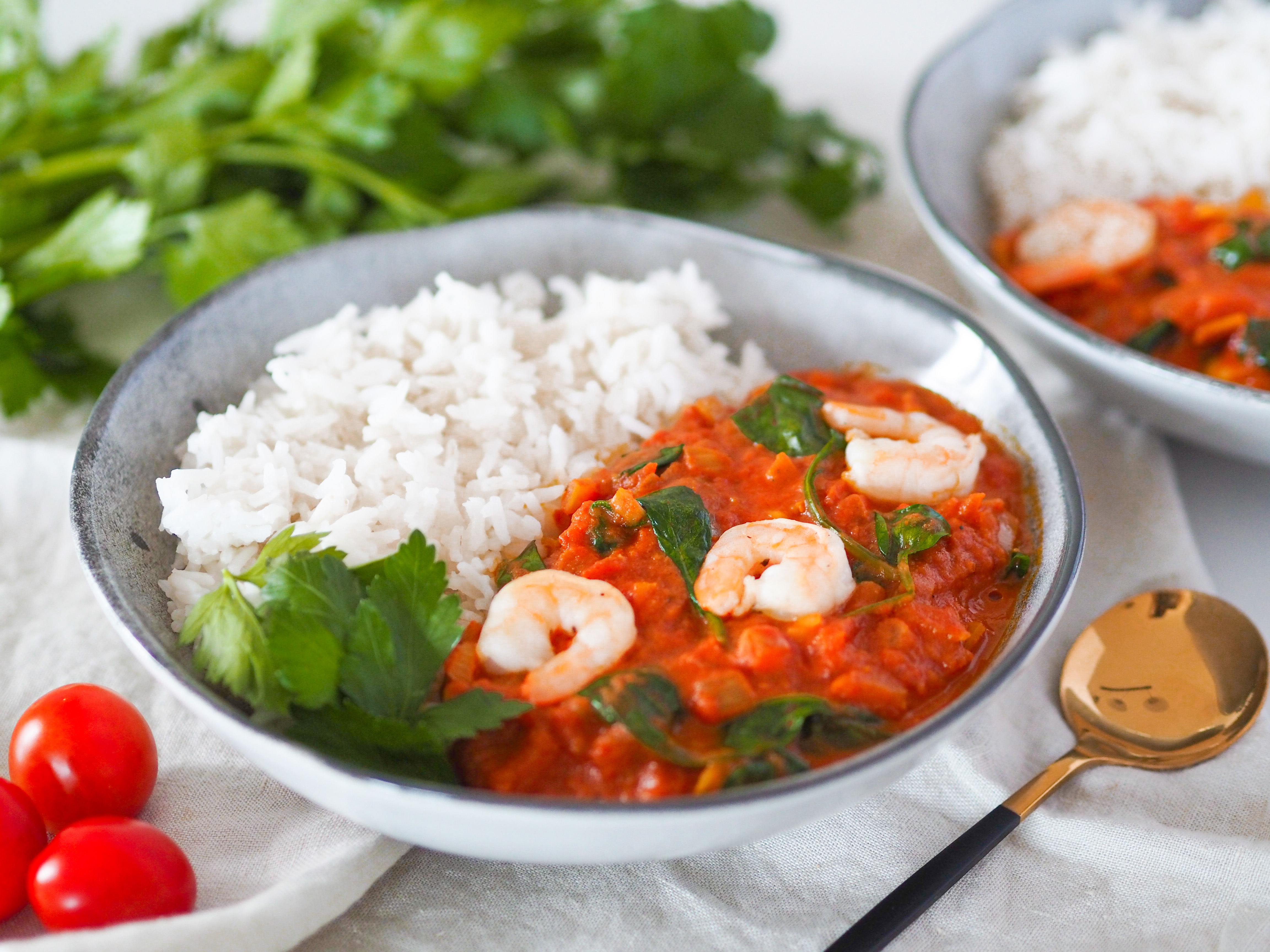 Krevety na kokosu a kari