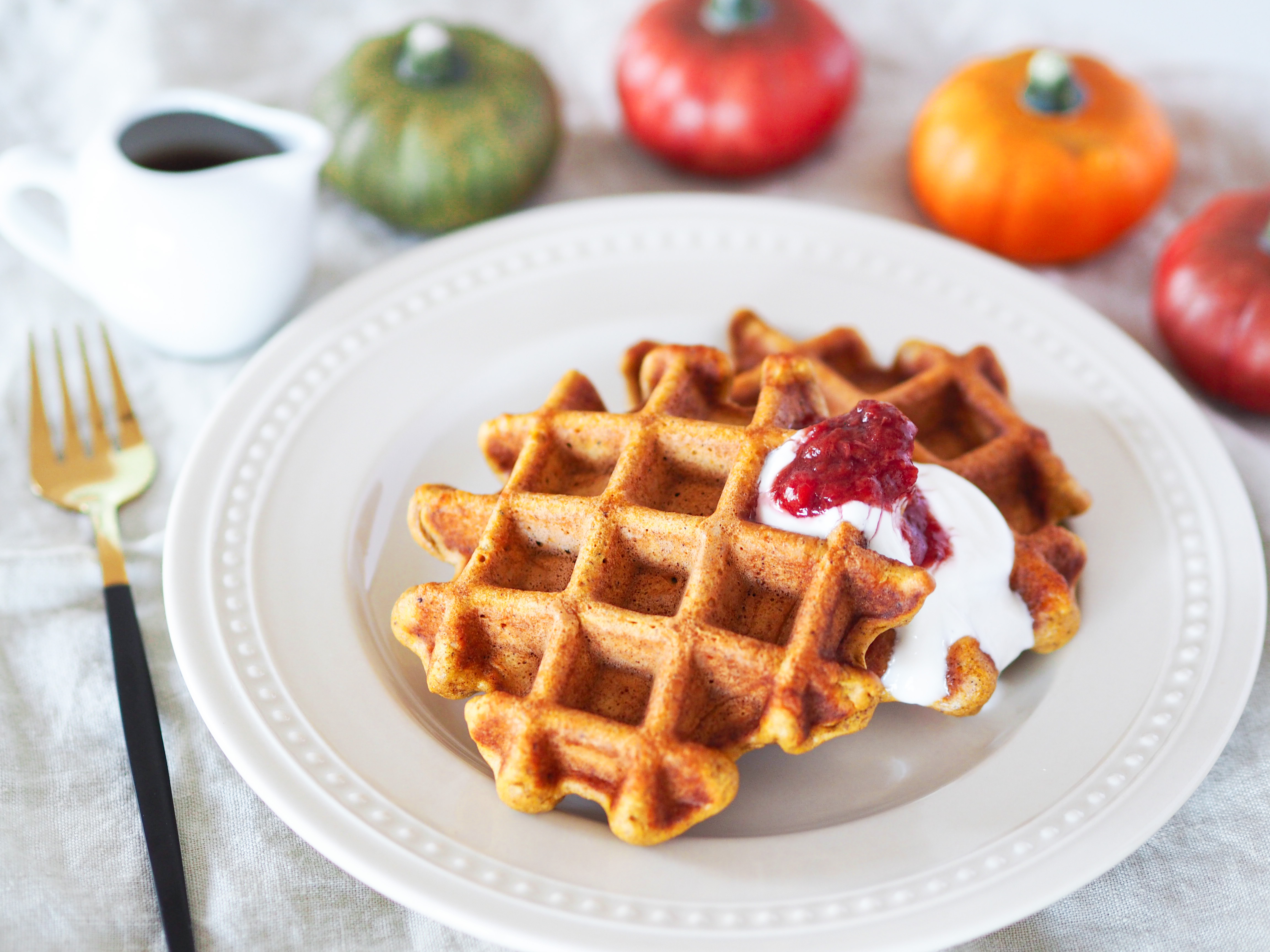 Celozrnné dýňové vafle