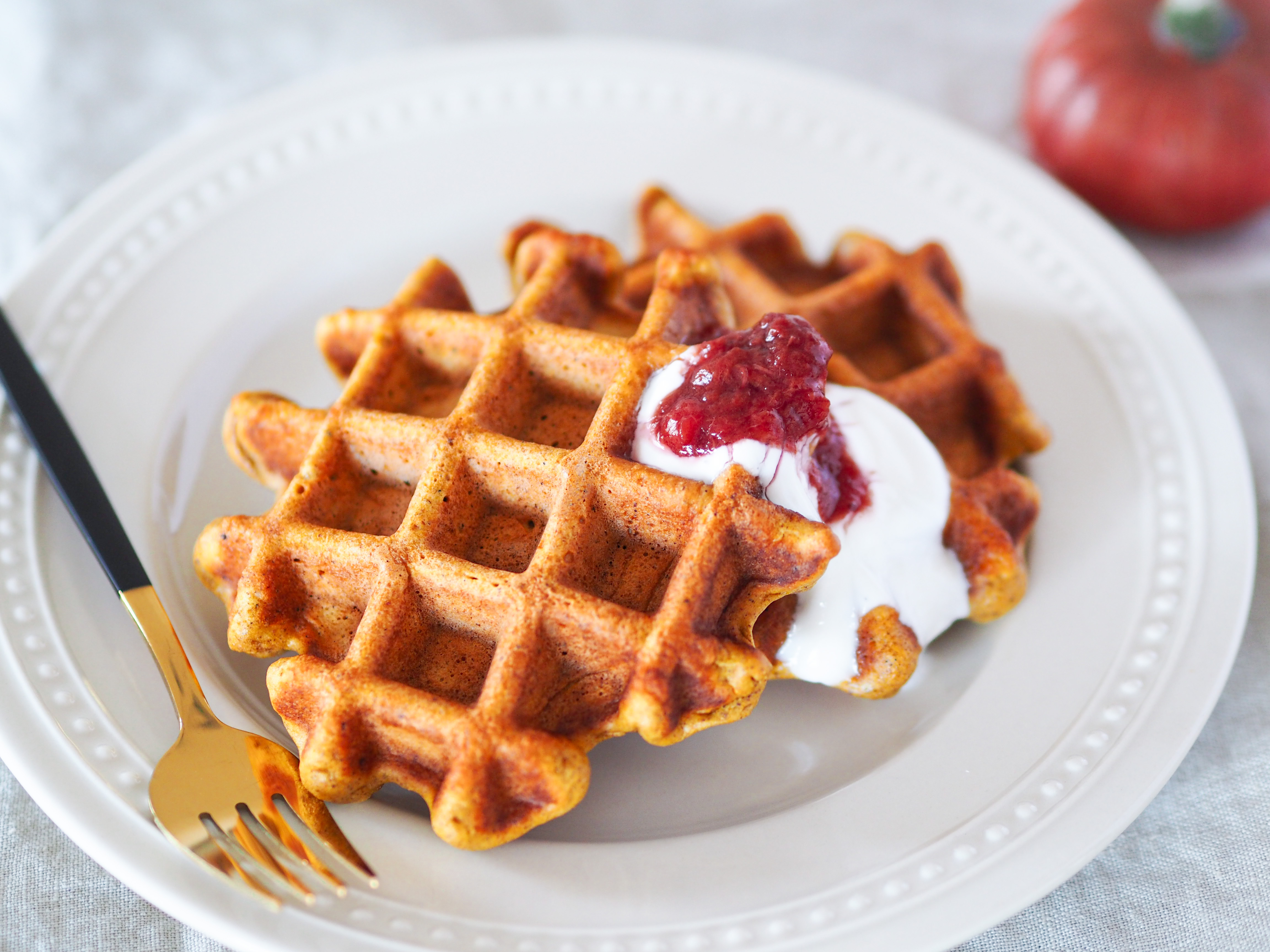 Celozrnné dýňové vafle