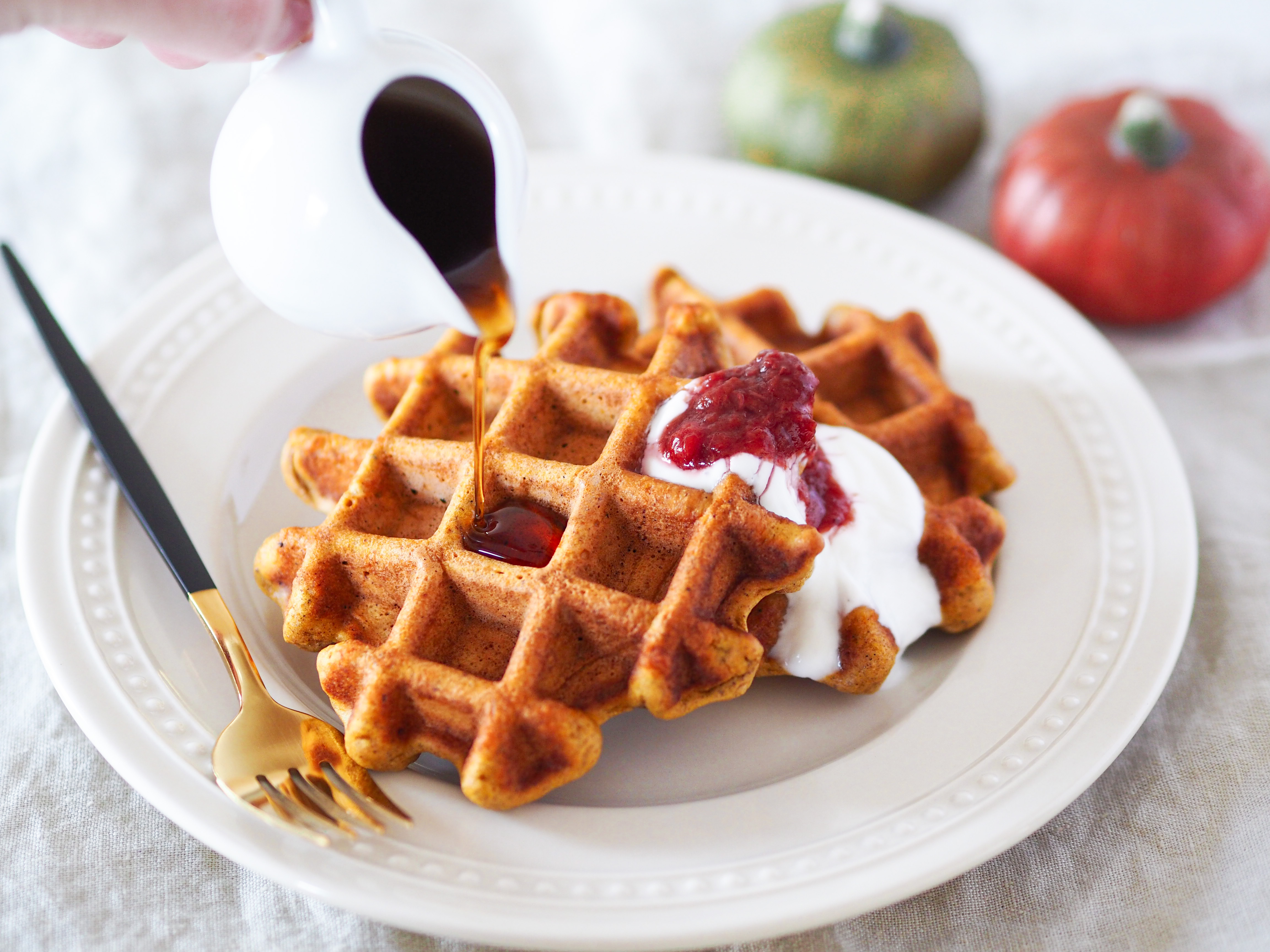 Celozrnné dýňové vafle