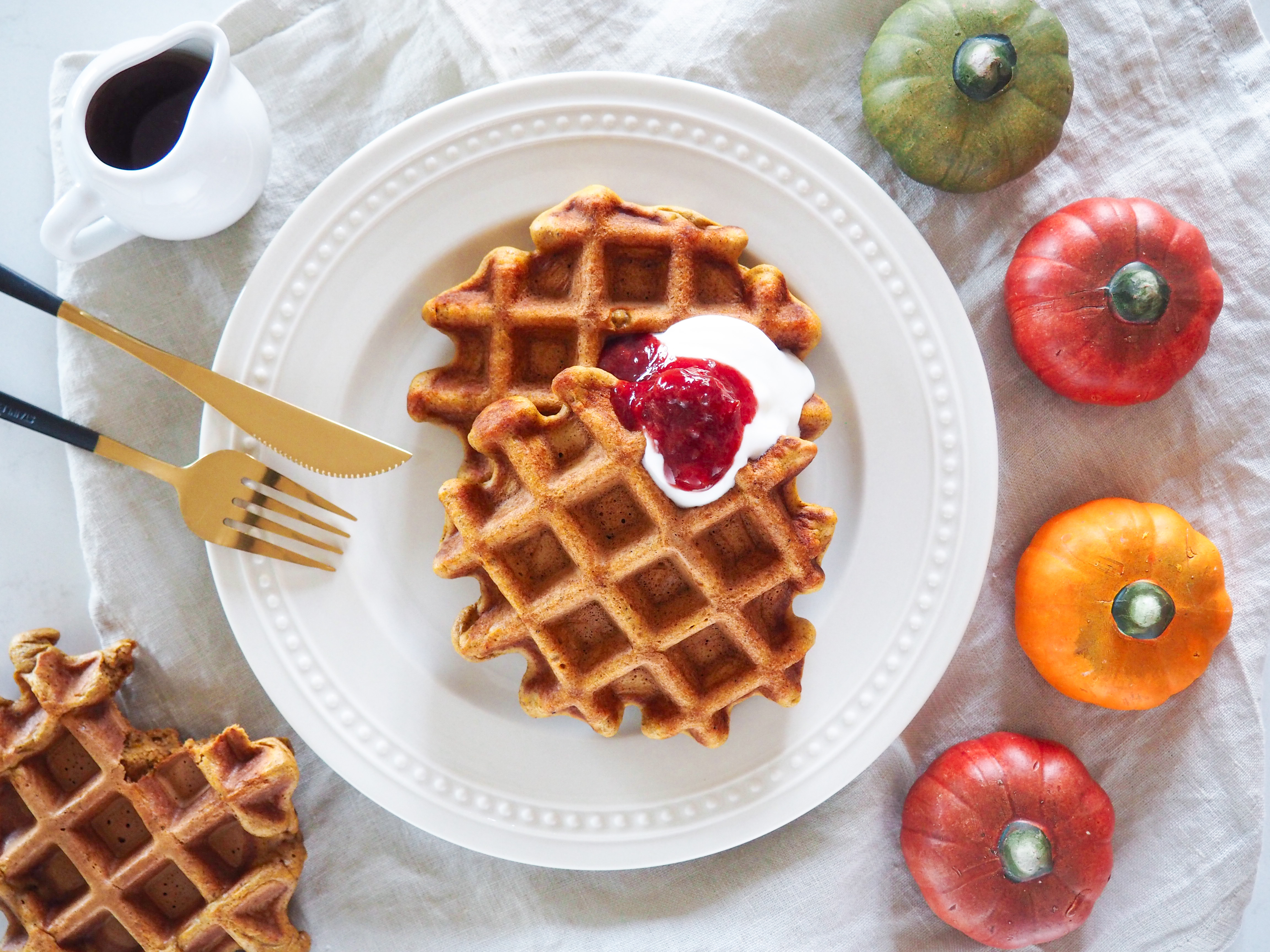 Celozrnné dýňové vafle