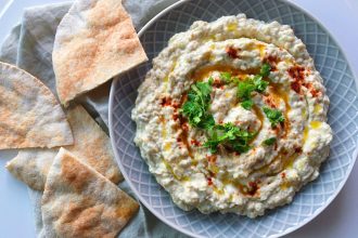 Arabské recepty. Arabská kuchyně. Orientální kuchyně. Mutabal. Syrská kuchyně. Syrské recepty. Party jídlo. Zdravé pohoštění. Zdravý dip. Dip z lilku.