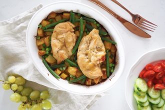 Pečená kuřecí prsa v medovo hořčičné marinádě