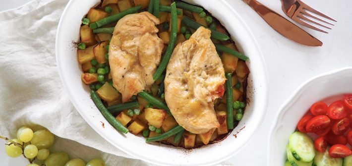 Pečená kuřecí prsa v medovo hořčičné marinádě