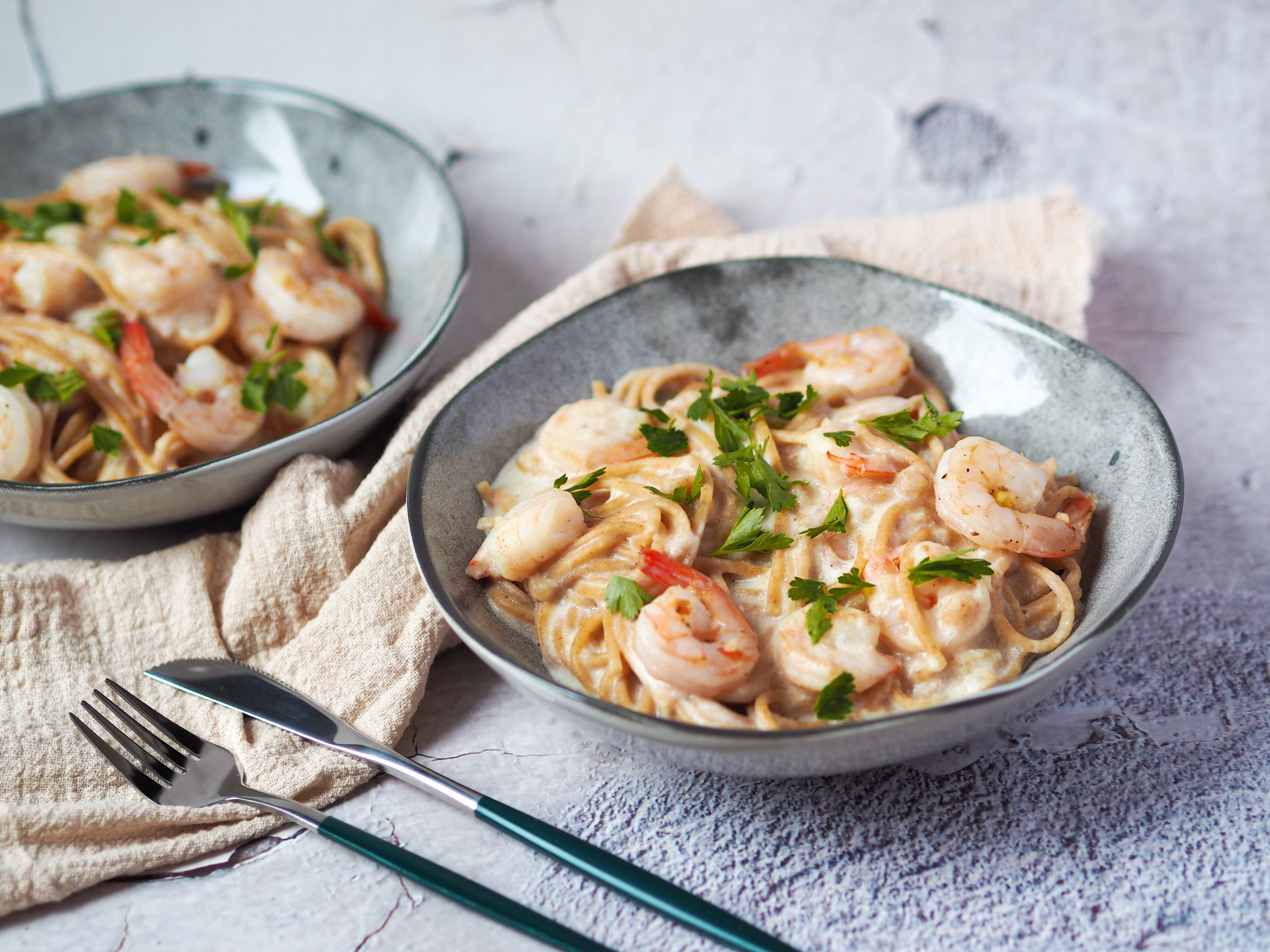 Sýrovo krémová omáčka s krevetami