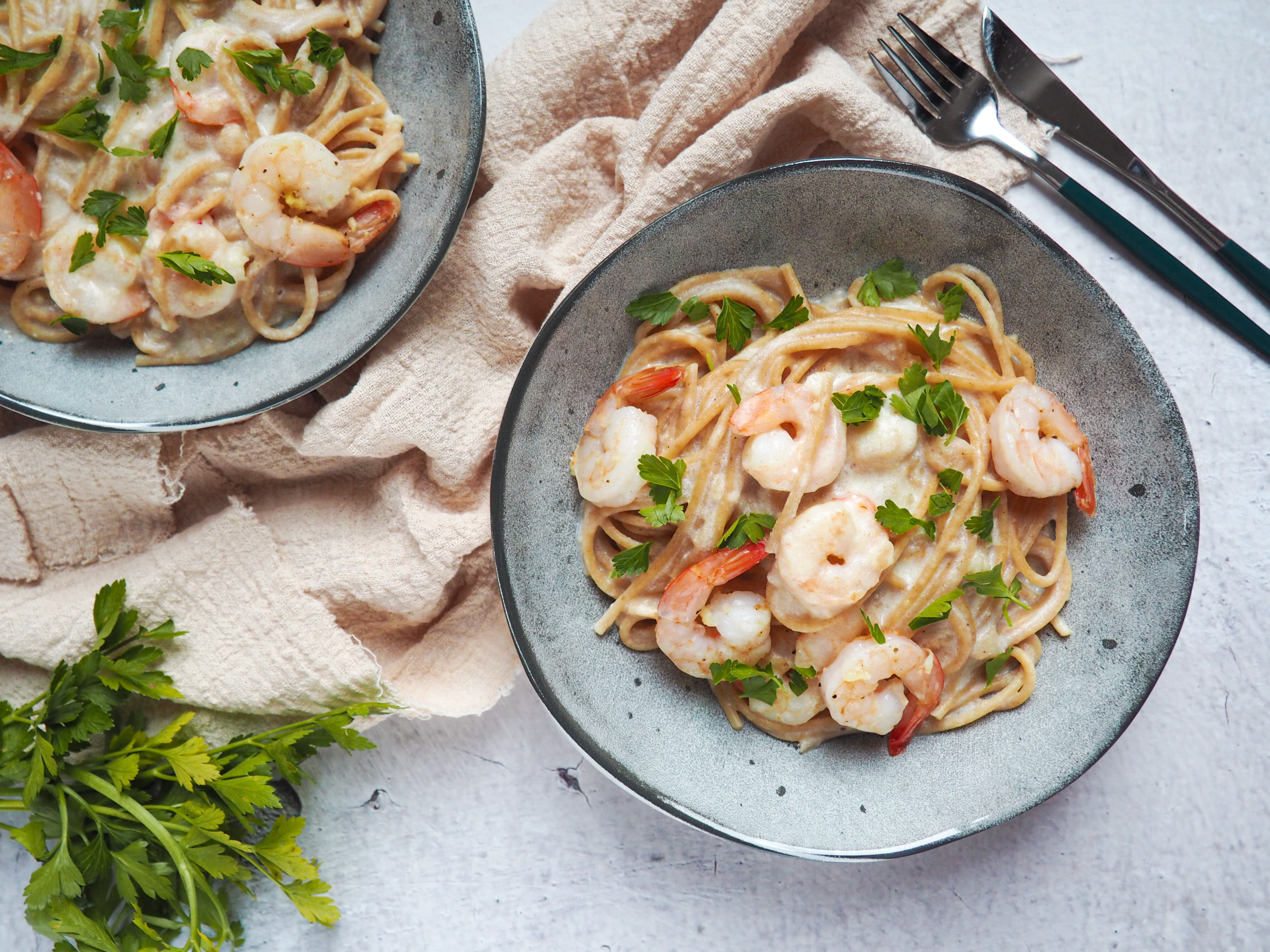 Sýrovo krémová omáčka s krevetami