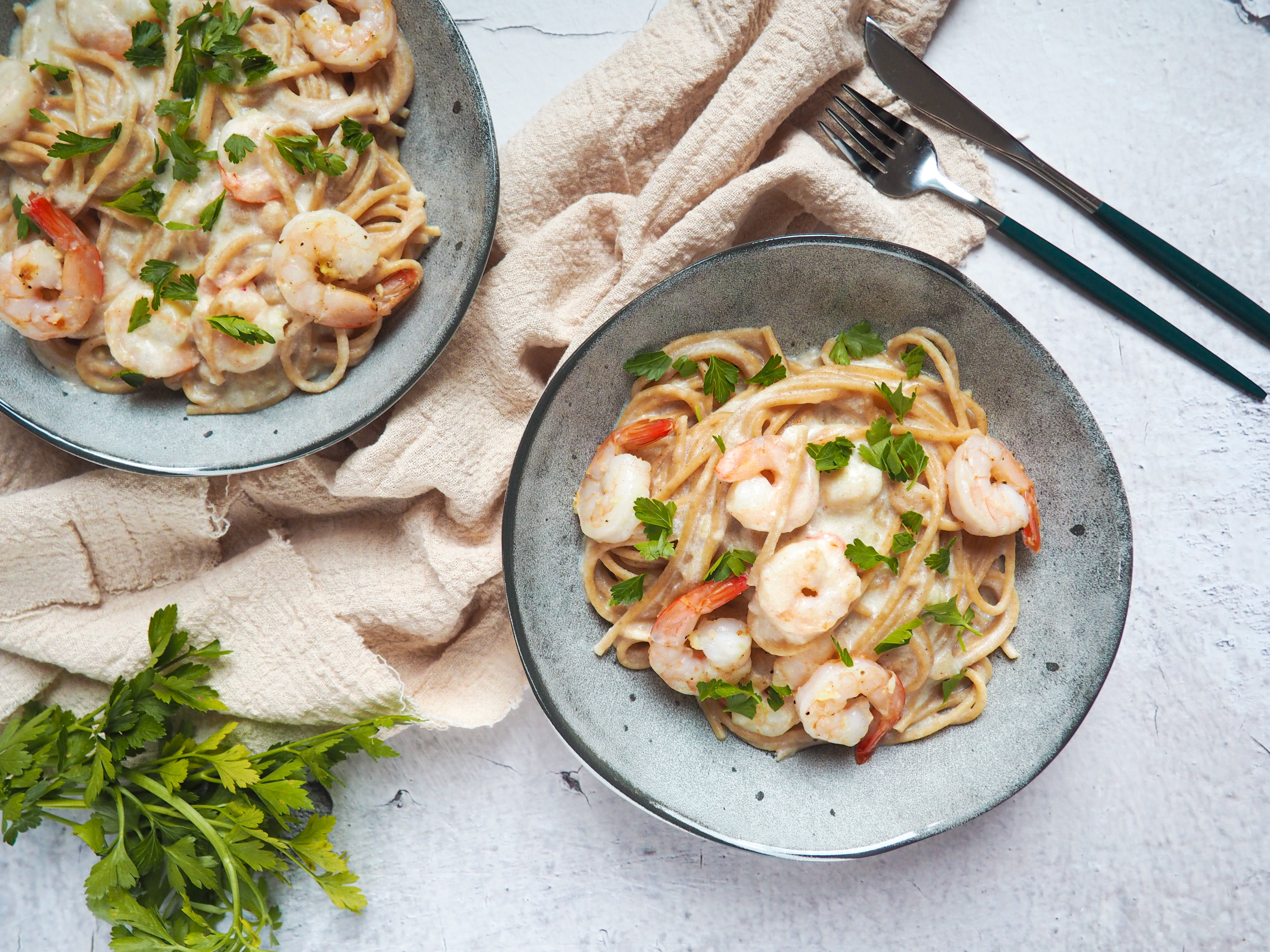 Sýrovo krémová omáčka s krevetami