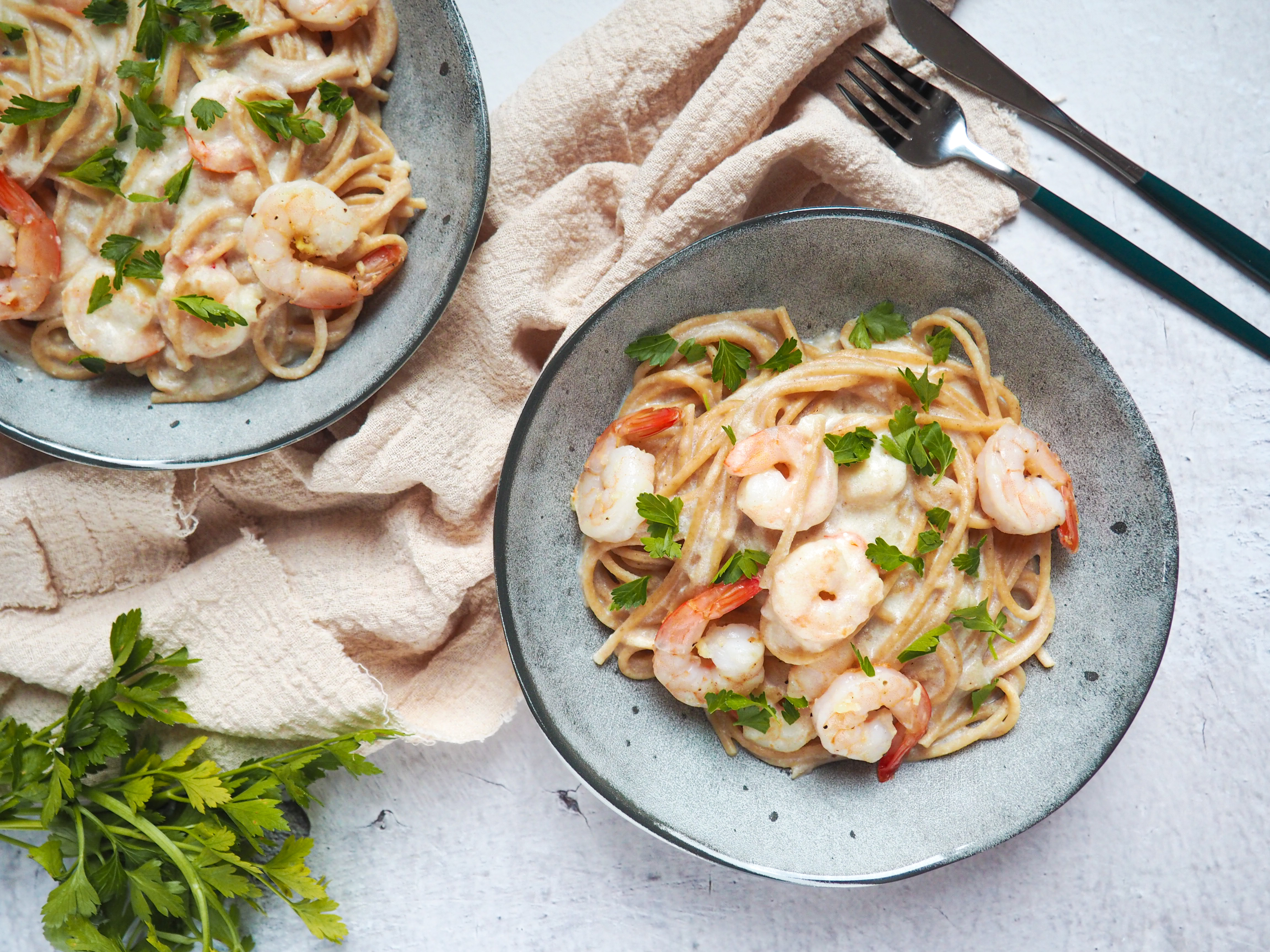 Sýrovo krémová omáčka s krevetami