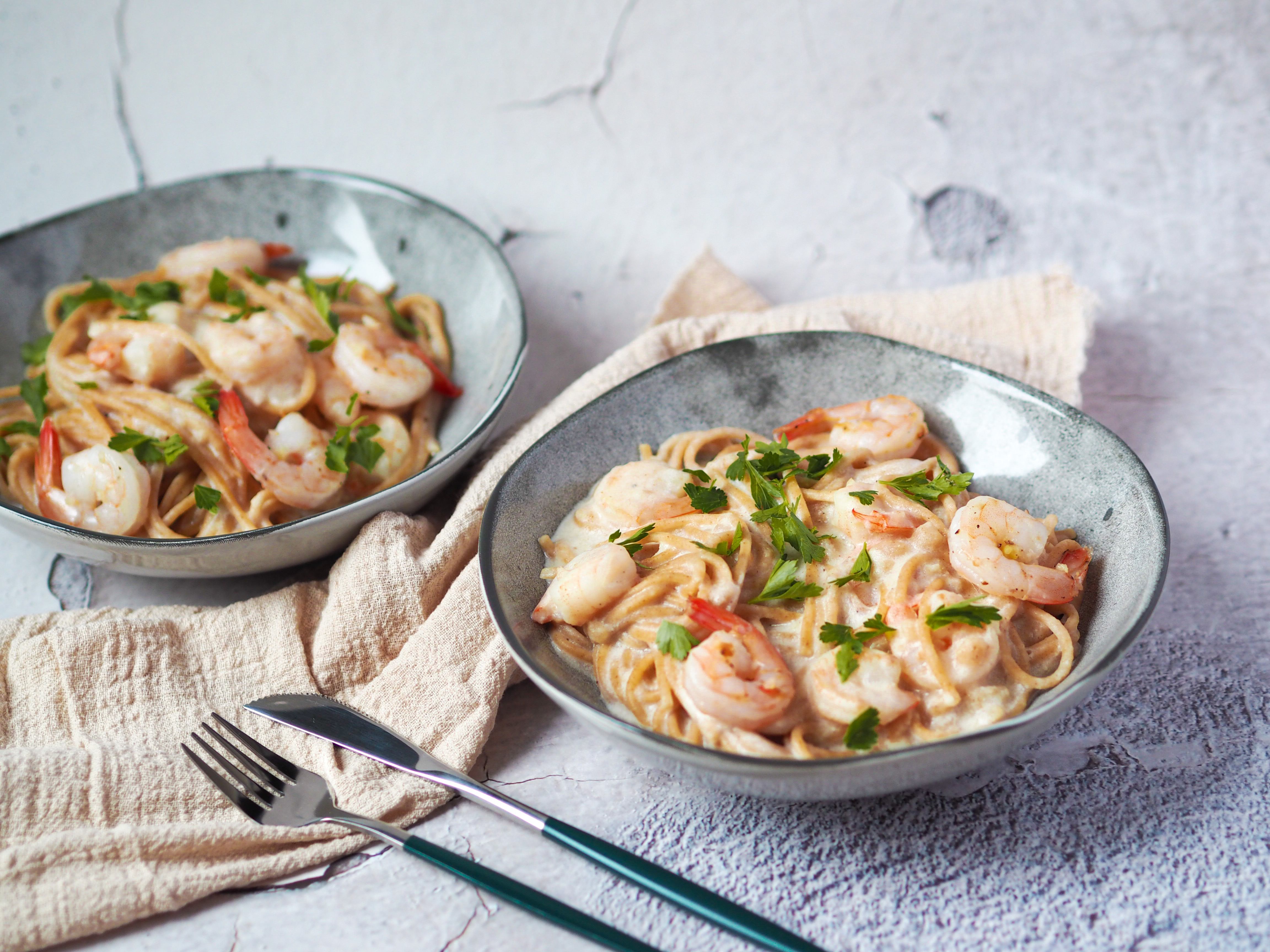 Sýrovo krémová omáčka s krevetami