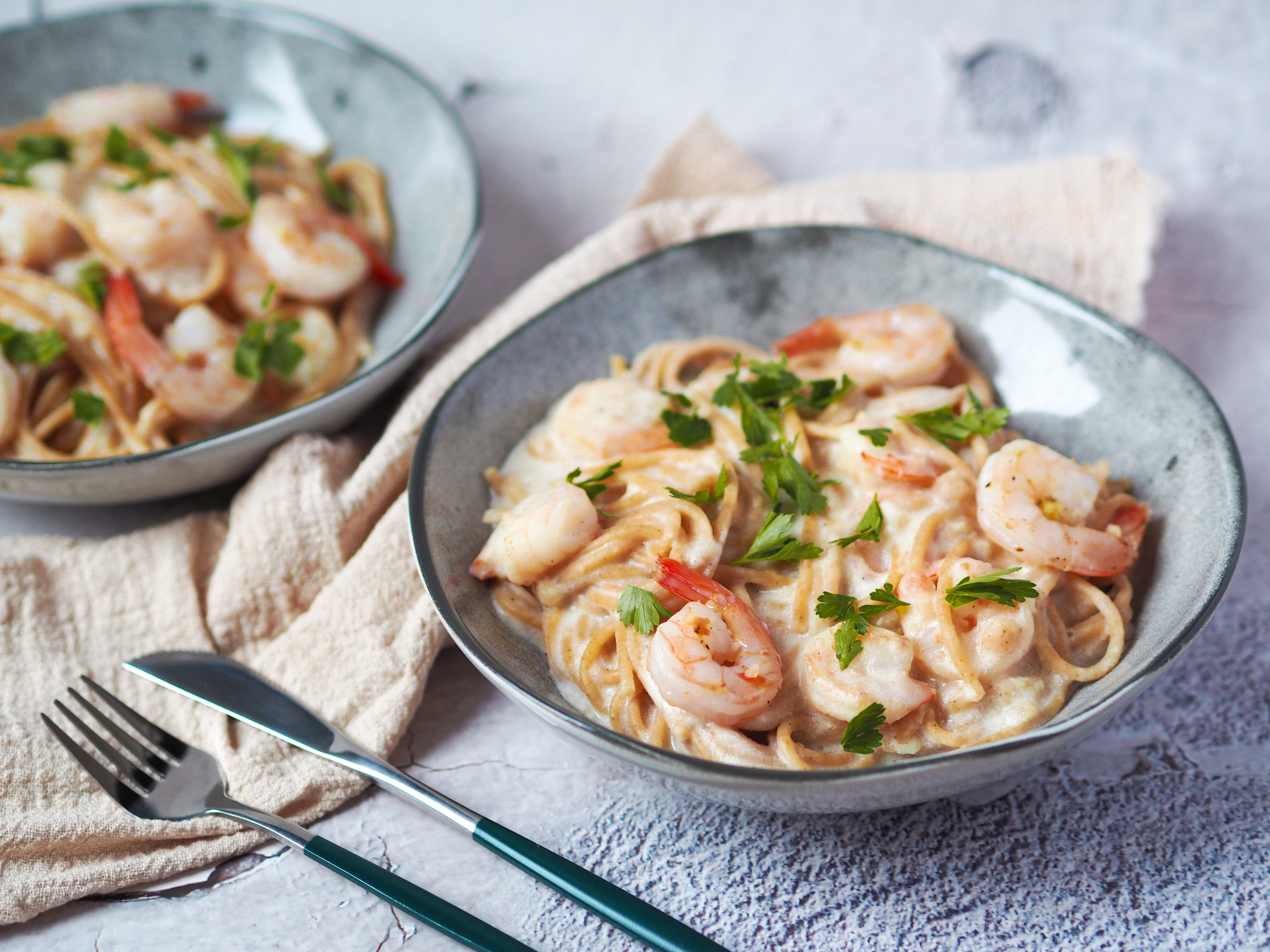 Sýrovo krémová omáčka s krevetami