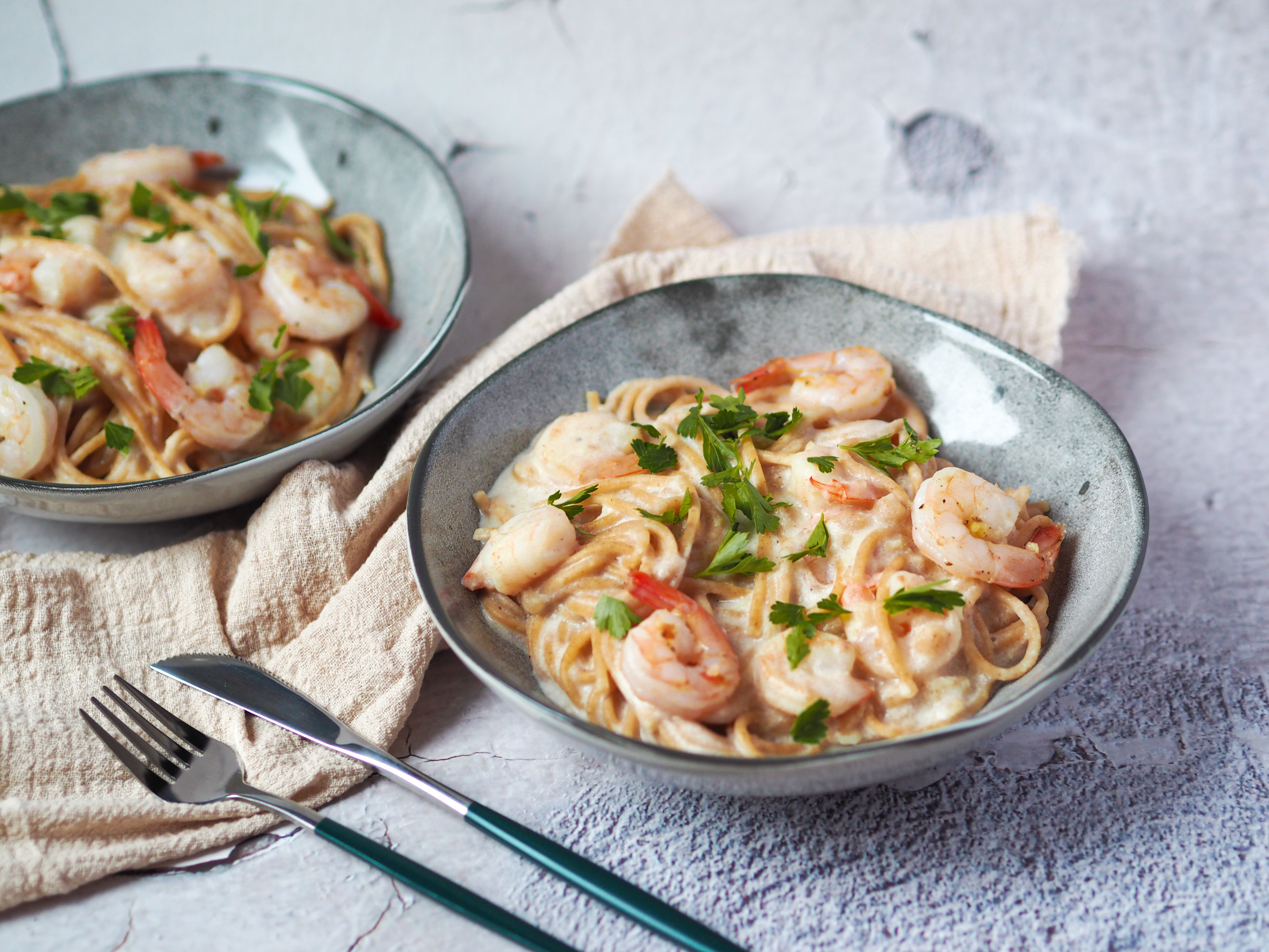 Sýrovo krémová omáčka s krevetami