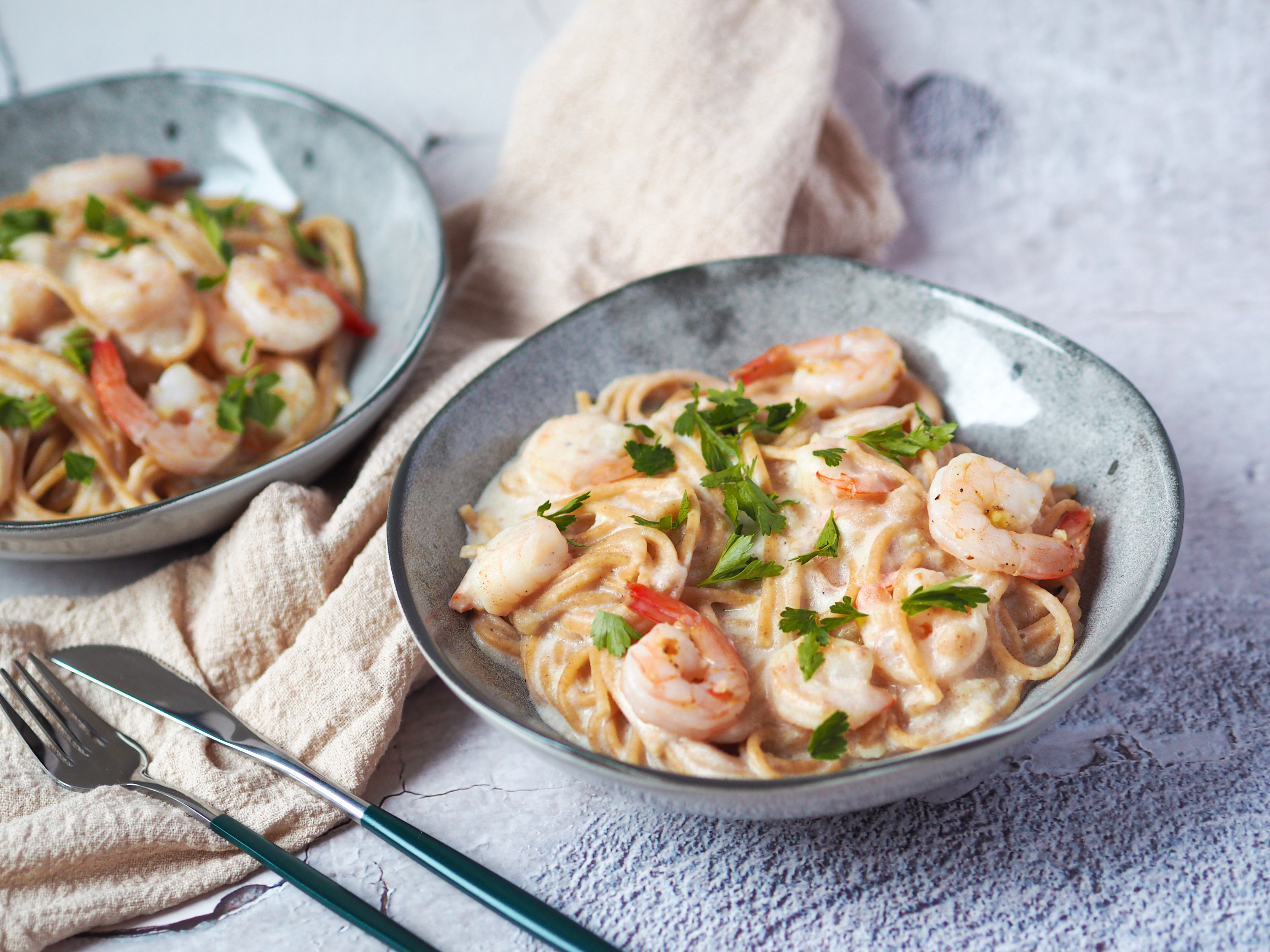 Sýrovo krémová omáčka s krevetami