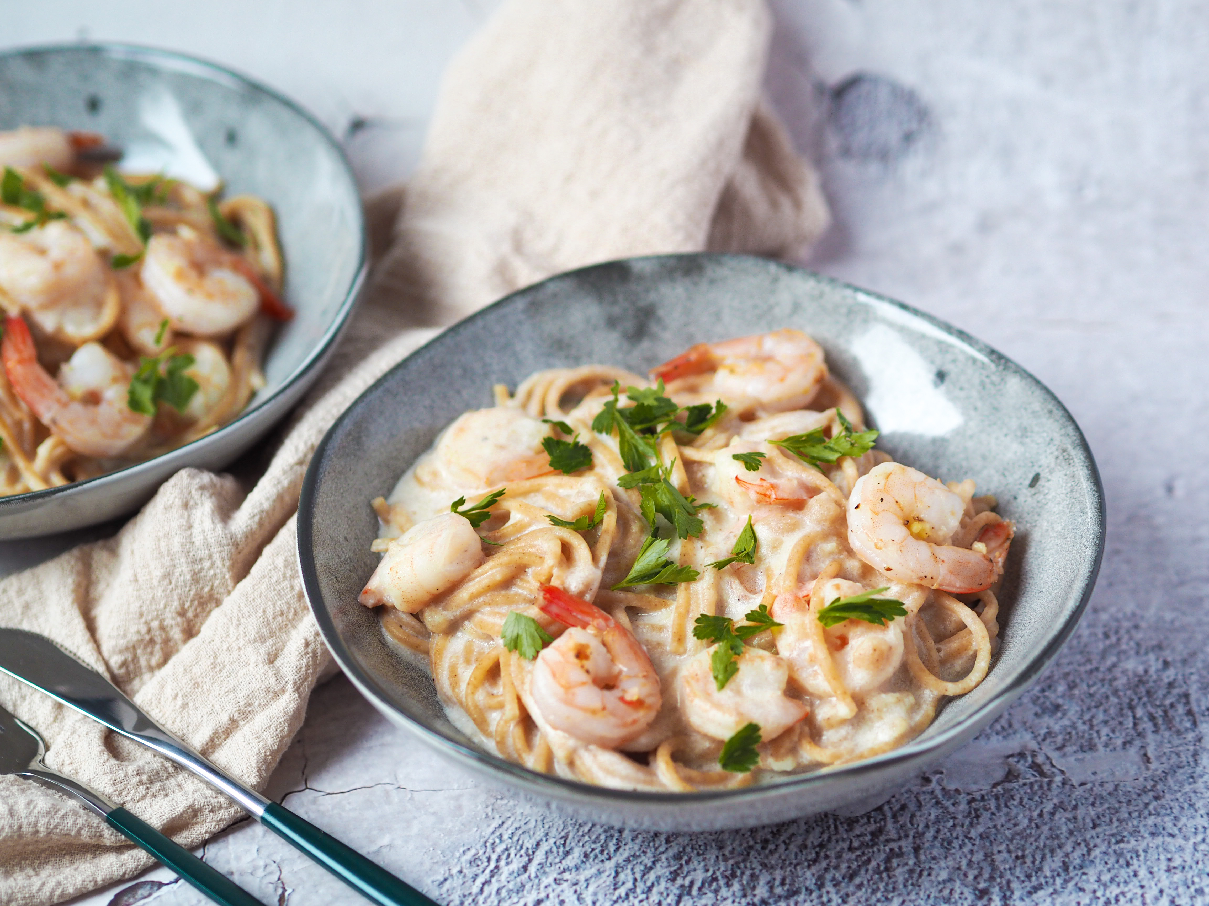 Sýrovo krémová omáčka s krevetami