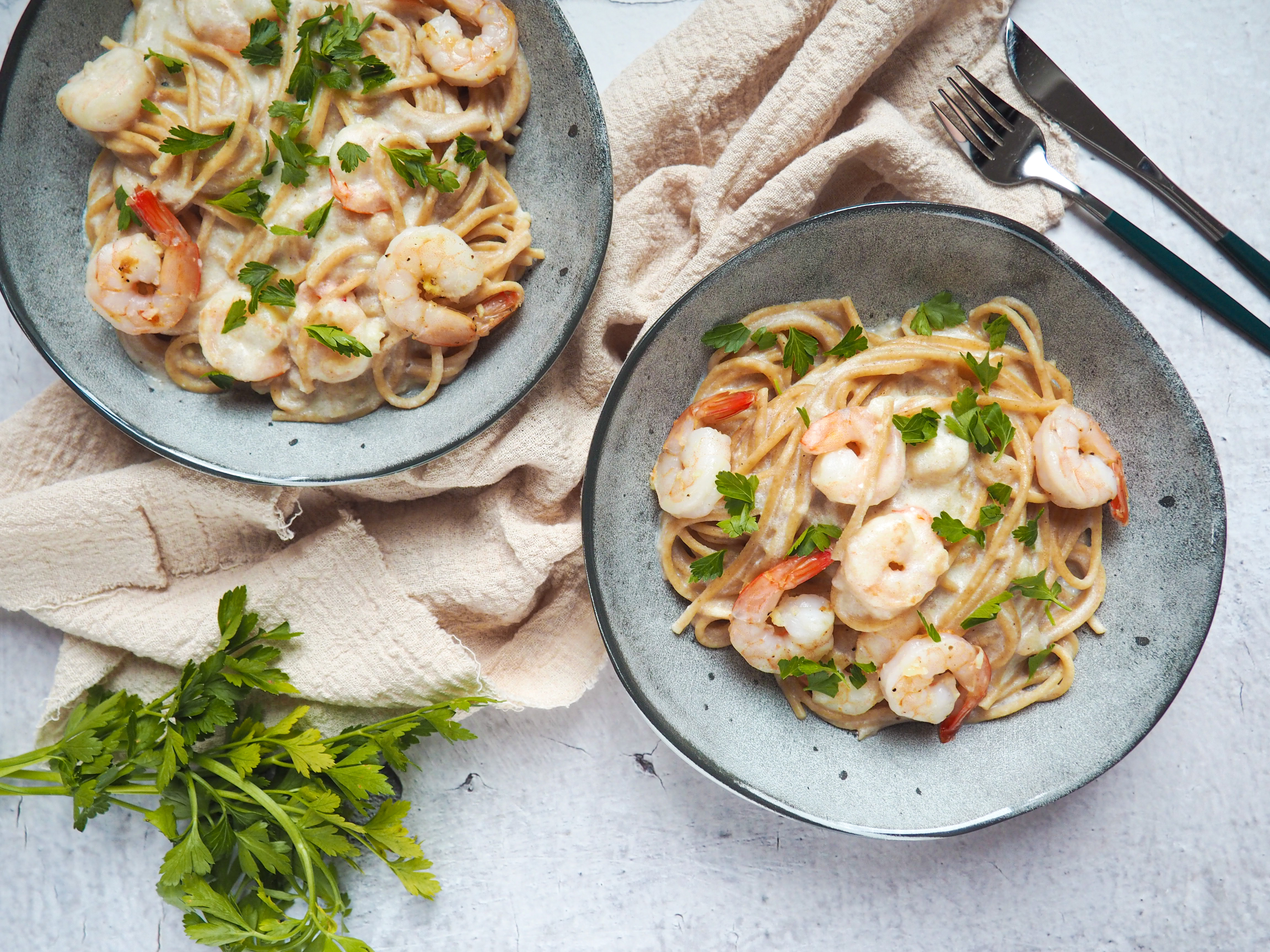 Sýrovo krémová omáčka s krevetami