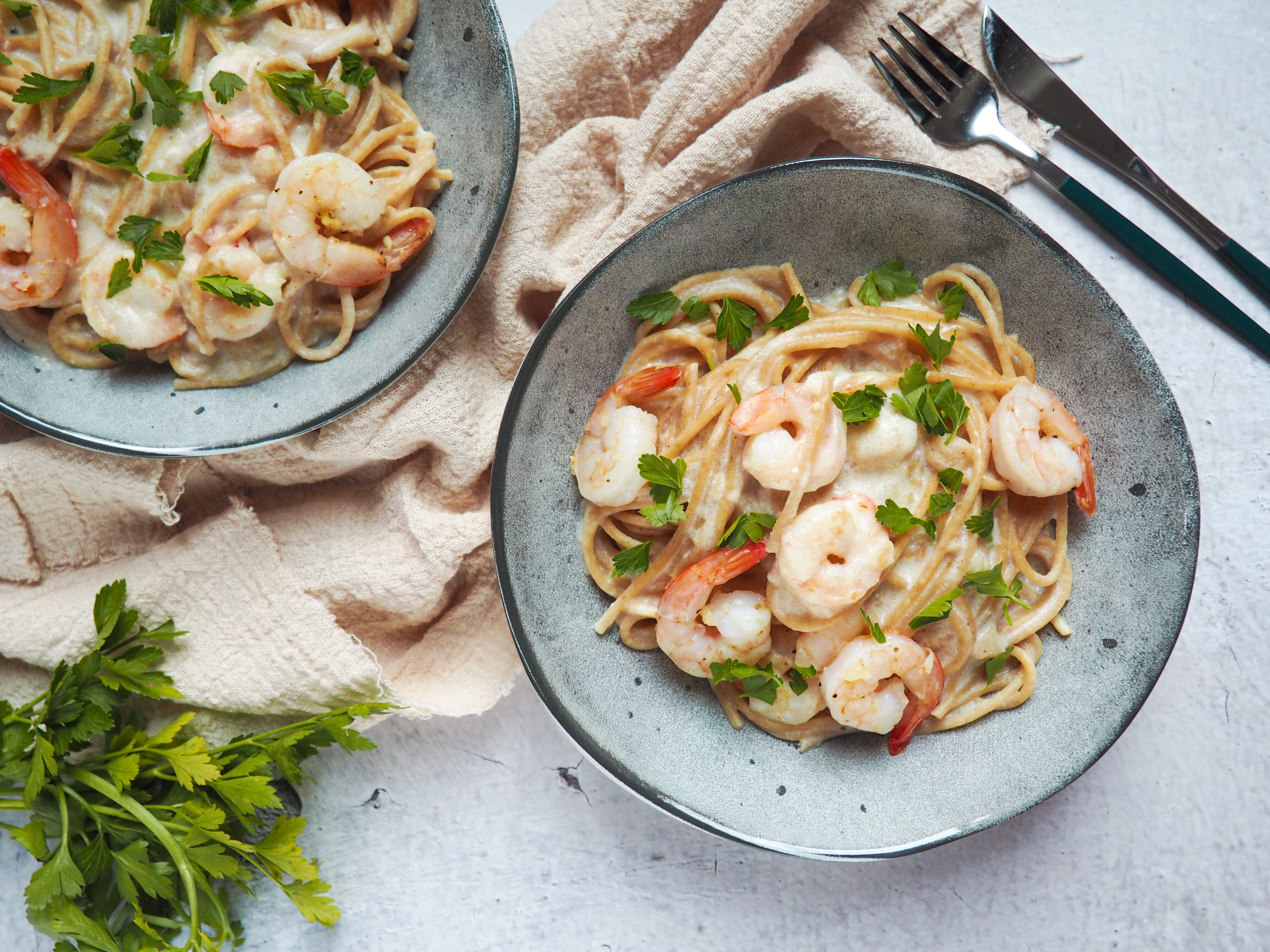 Sýrovo krémová omáčka s krevetami