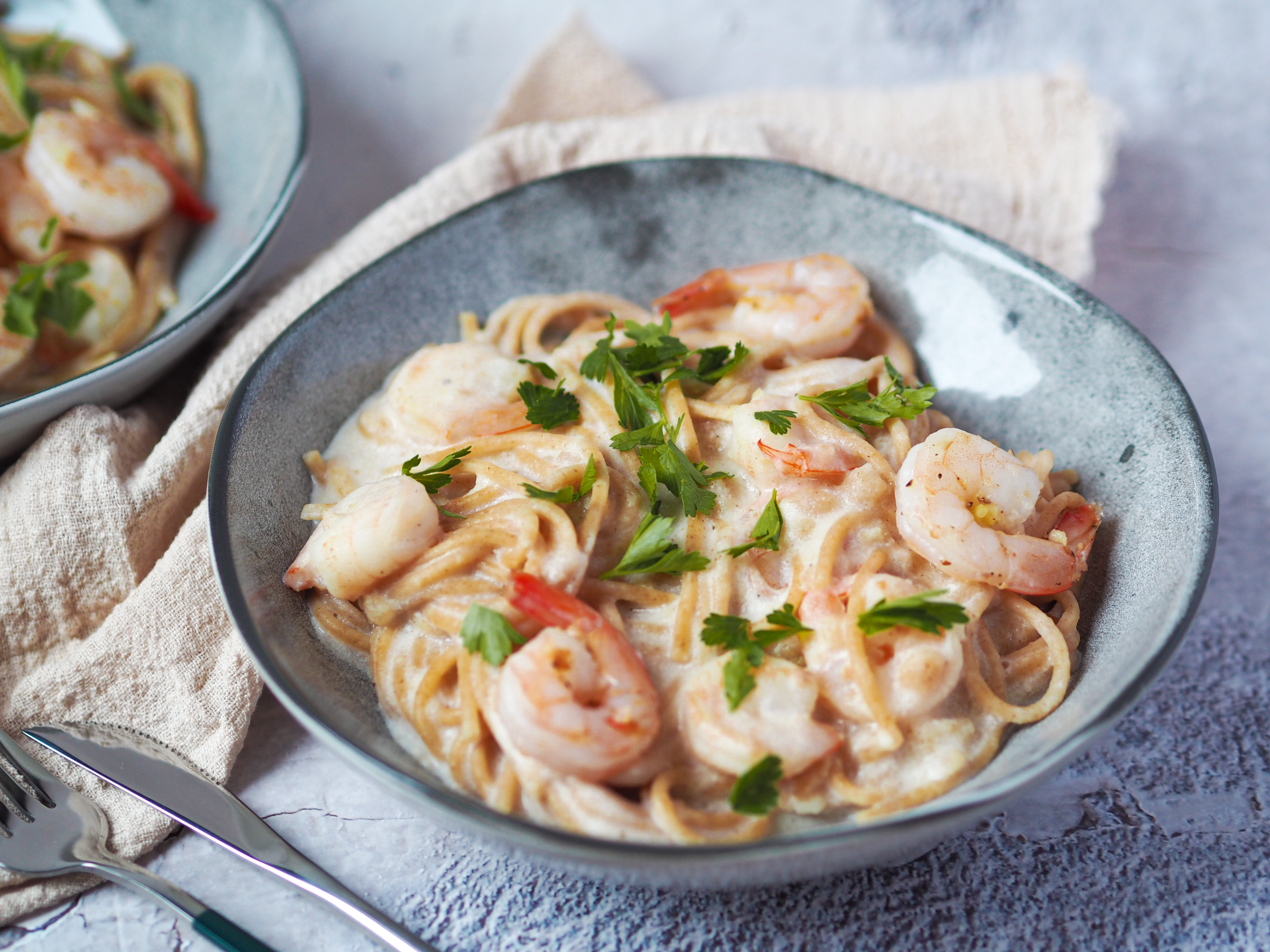 Sýrovo krémová omáčka s krevetami